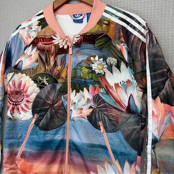 Adidas Originals Farm Curso D'Agua Floral Zip Up Track Jacket Women's Sz Medium - Picture 4 of 10